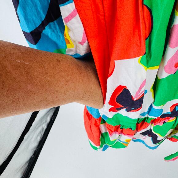 J.Crew Ratti Jardin Floral Tiered Popover Dress Size XL Party Dress with Pockets - Picture 5 of 8